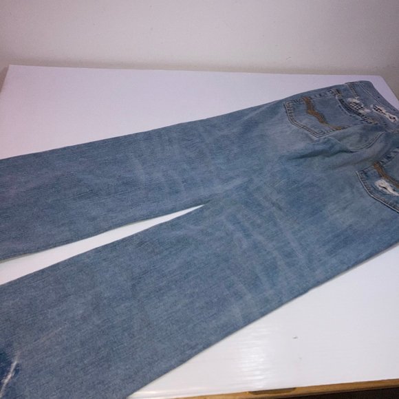 American Eagle Distressed Patched Bootcut Jeans Size29x28 - Picture 5 of 11